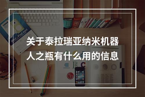 关于泰拉瑞亚纳米机器人之瓶有什么用的信息