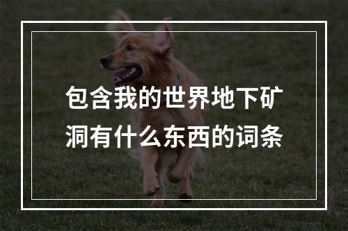 包含我的世界地下矿洞有什么东西的词条