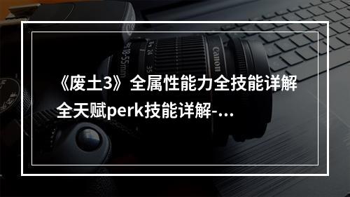 《废土3》全属性能力全技能详解 全天赋perk技能详解--游戏攻略网