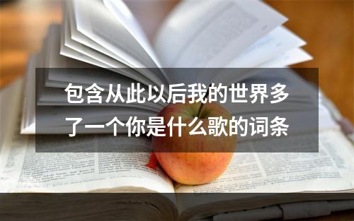 包含从此以后我的世界多了一个你是什么歌的词条