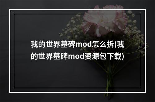 我的世界墓碑mod怎么拆(我的世界墓碑mod资源包下载)