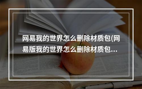 网易我的世界怎么删除材质包(网易版我的世界怎么删除材质包)