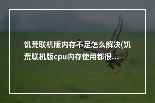 饥荒联机版内存不足怎么解决(饥荒联机版cpu内存使用都很低)