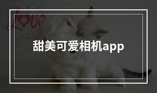 甜美可爱相机app