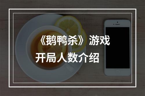 《鹅鸭杀》游戏开局人数介绍