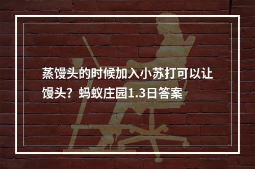 蒸馒头的时候加入小苏打可以让馒头？蚂蚁庄园1.3日答案