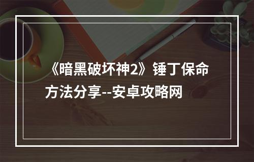 《暗黑破坏神2》锤丁保命方法分享--安卓攻略网