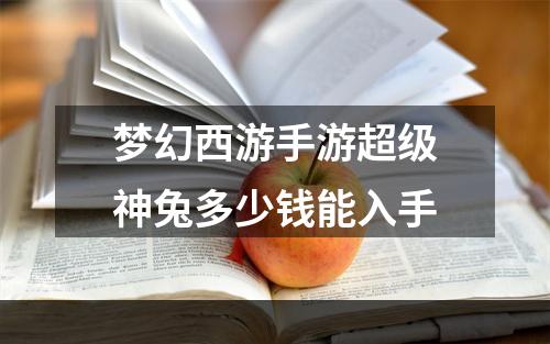 梦幻西游手游超级神兔多少钱能入手