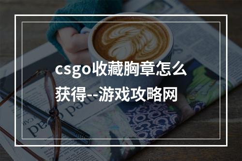 csgo收藏胸章怎么获得--游戏攻略网