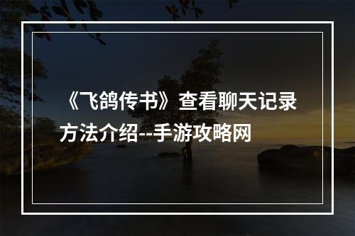 《飞鸽传书》查看聊天记录方法介绍--手游攻略网