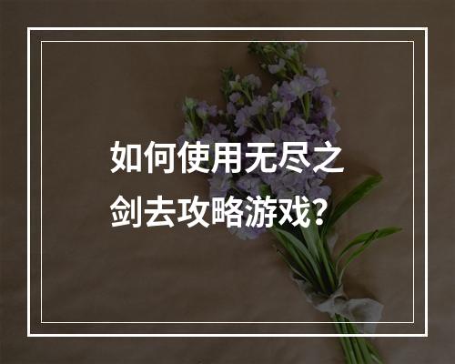 如何使用无尽之剑去攻略游戏？