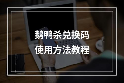 鹅鸭杀兑换码使用方法教程