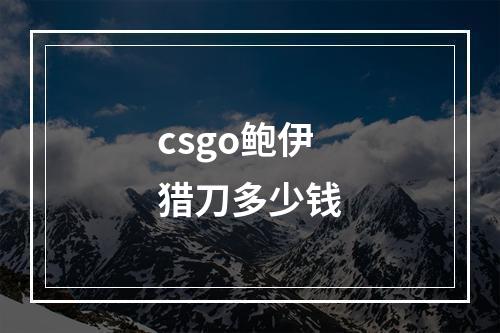 csgo鲍伊猎刀多少钱