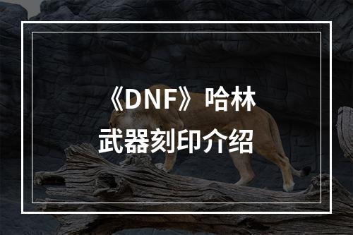 《DNF》哈林武器刻印介绍