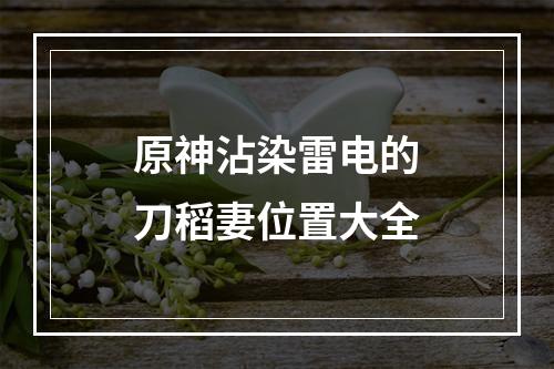 原神沾染雷电的刀稻妻位置大全