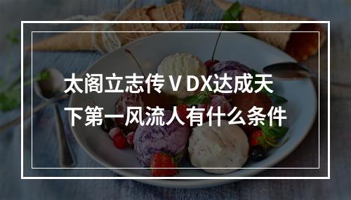 太阁立志传ⅤDX达成天下第一风流人有什么条件