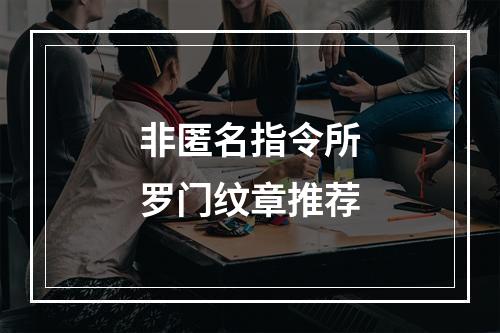 非匿名指令所罗门纹章推荐