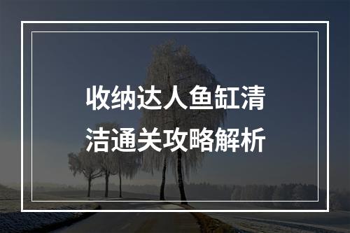 收纳达人鱼缸清洁通关攻略解析