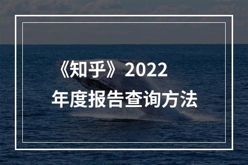 《知乎》2022年度报告查询方法