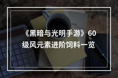 《黑暗与光明手游》60级风元素进阶饲料一览