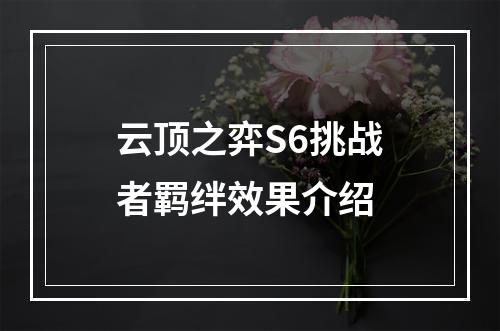 云顶之弈S6挑战者羁绊效果介绍