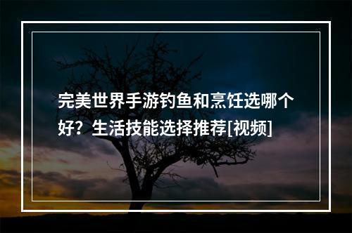 完美世界手游钓鱼和烹饪选哪个好？生活技能选择推荐[视频]