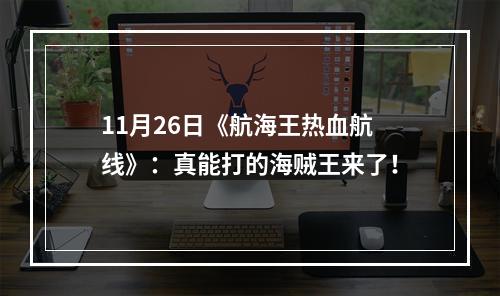 11月26日《航海王热血航线》：真能打的海贼王来了！