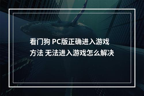 看门狗 PC版正确进入游戏方法 无法进入游戏怎么解决