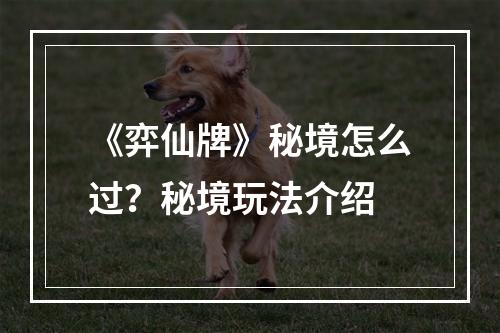 《弈仙牌》秘境怎么过？秘境玩法介绍