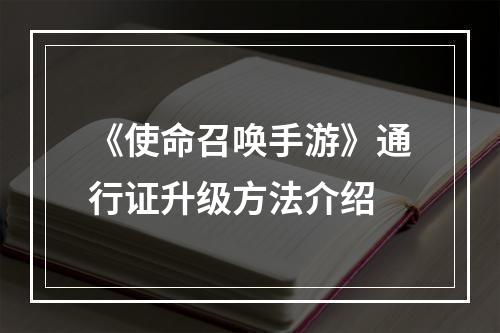 《使命召唤手游》通行证升级方法介绍