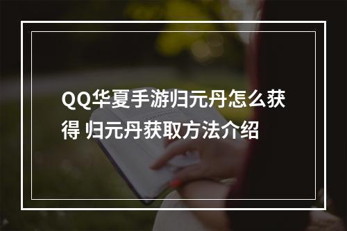 QQ华夏手游归元丹怎么获得 归元丹获取方法介绍