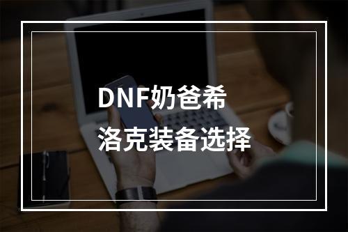 DNF奶爸希洛克装备选择