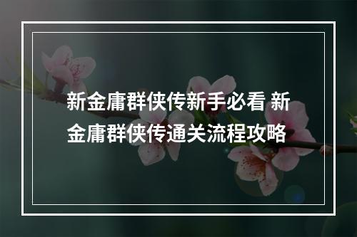 新金庸群侠传新手必看 新金庸群侠传通关流程攻略