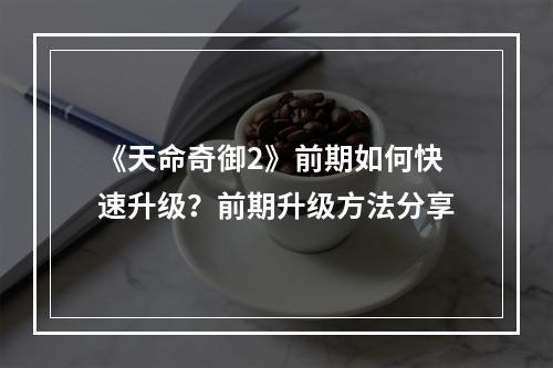 《天命奇御2》前期如何快速升级？前期升级方法分享