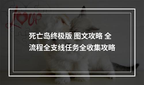 死亡岛终极版 图文攻略 全流程全支线任务全收集攻略