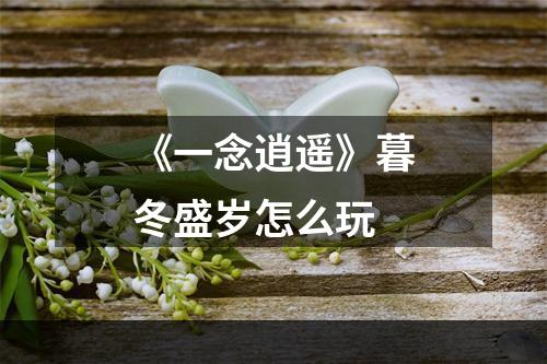 《一念逍遥》暮冬盛岁怎么玩