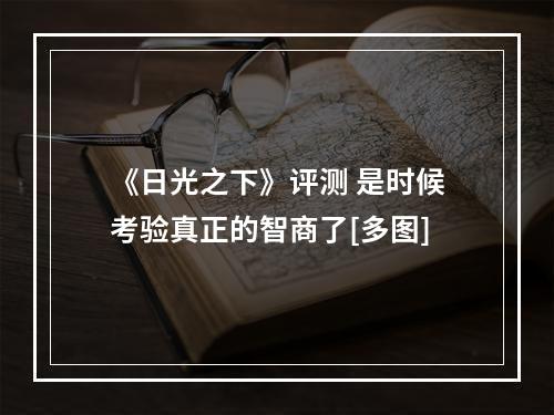 《日光之下》评测 是时候考验真正的智商了[多图]