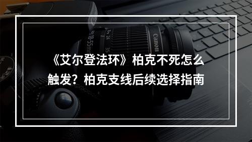 《艾尔登法环》柏克不死怎么触发？柏克支线后续选择指南