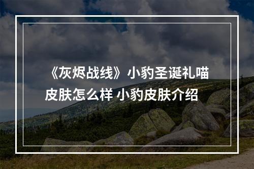 《灰烬战线》小豹圣诞礼喵皮肤怎么样 小豹皮肤介绍