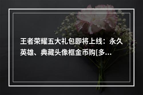 王者荣耀五大礼包即将上线：永久英雄、典藏头像框金币购[多图]