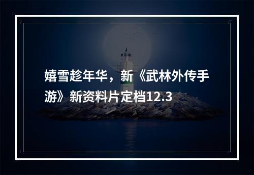 嬉雪趁年华，新《武林外传手游》新资料片定档12.3