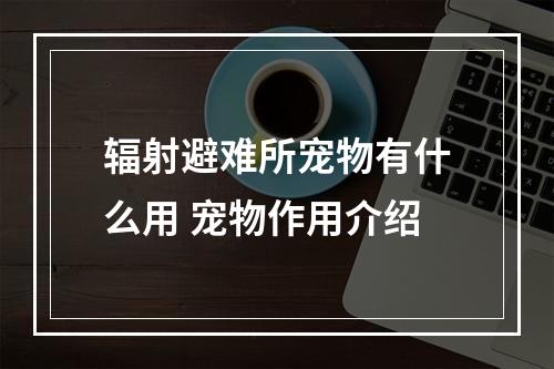 辐射避难所宠物有什么用 宠物作用介绍