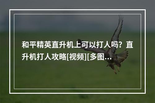 和平精英直升机上可以打人吗？直升机打人攻略[视频][多图]