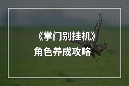 《掌门别挂机》角色养成攻略