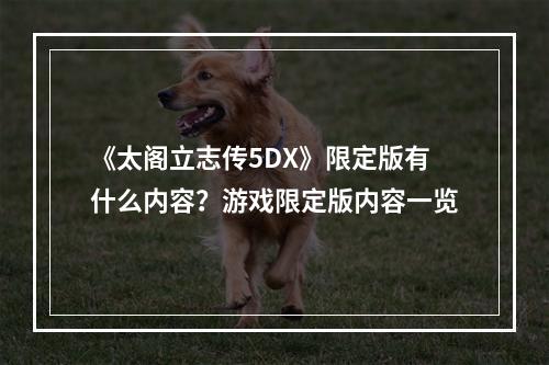 《太阁立志传5DX》限定版有什么内容？游戏限定版内容一览