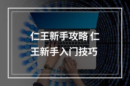 仁王新手攻略 仁王新手入门技巧