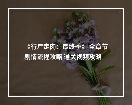 《行尸走肉：最终季》 全章节剧情流程攻略 通关视频攻略