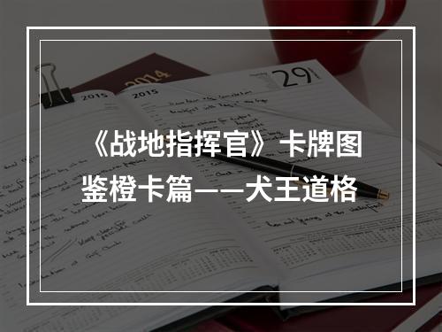 《战地指挥官》卡牌图鉴橙卡篇——犬王道格