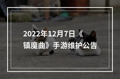 2022年12月7日《镇魔曲》手游维护公告