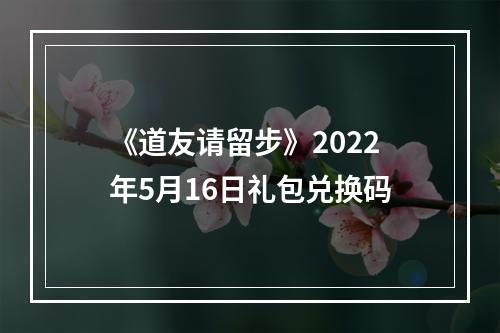 《道友请留步》2022年5月16日礼包兑换码